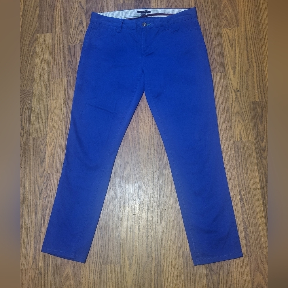 Tommy Hilfiger Women’s Size 4 Dark Blue Logo Pants Casual Dressy Fits 32" B63